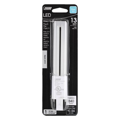Feit Electric PL13 GX23 LED Bulb Cool White 13 Watt Equivalence 1 pk