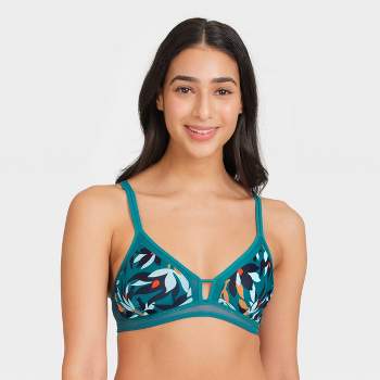 All.You.LIVELY Women's Busty Palm Lace Bralette - Teal Blue 2