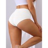 Allegra K Women's Mid-Waisted Full Coverage Tummy Control Cotton Briefs - 2 of 4