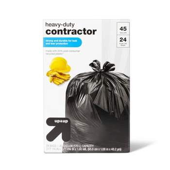 Heavy-Duty Contractor Flap-Tie Trash Bags - 45 Gallon/24ct - up & up™