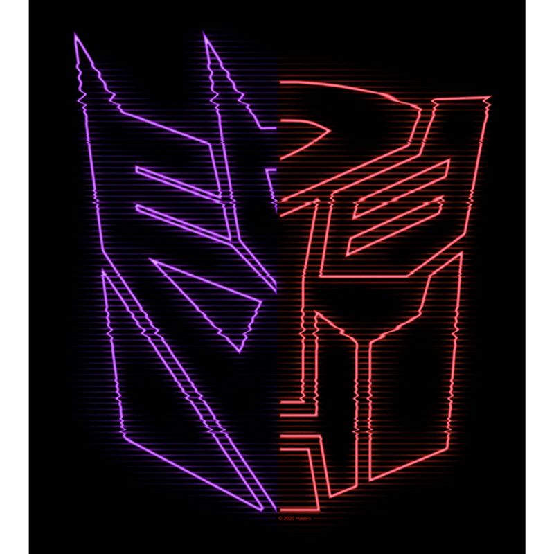 Men's Transformers Split Bot Neon Logo T-Shirt, 2 of 6