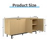 Vipbear 58" Large Kitchen Storage Cabinet with Shelves and 4 Fluted Doors, Modern Console Table for Kitchen, Dining Room - 2 of 4