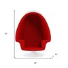 HomeRoots 38" White And Red Fiberglass And Wool Swivel Egg Chair With Ottoman - 3 of 4