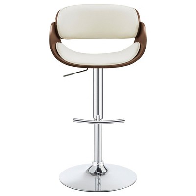 NicBex Bar Stools for Kitchen Island,Adjustable Counter Bar Stools with Footrest,Bar Chairs for Dining Rooms,Kitchens Islands,Ivory/Black