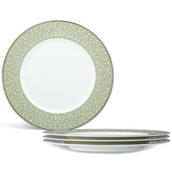 Noritake Infinity Green Platinum Set of 4 Dinner Plates