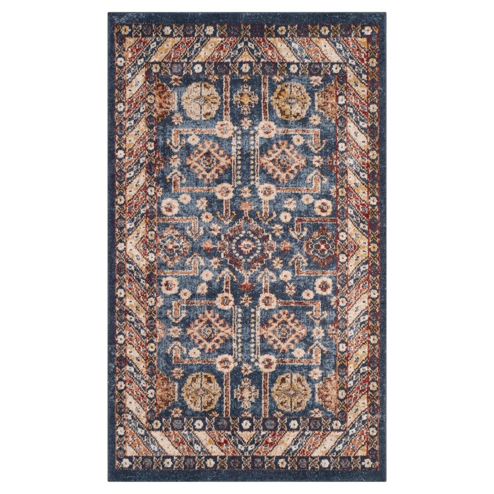 4'x6' Vanessa Medallion Area Rug Royal/Ivory - Safavieh