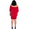 24seven Comfort Apparel Convertible Bodycon Plus Size Mini Dress Ruffled Sleeve - 3 of 4