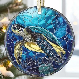 Lomsoe Sea Turtle Ornaments Welcome Ceramic Ornaments Christmas Tree Hanging Decor Christmas Gift Christmas Decor - 1 of 4