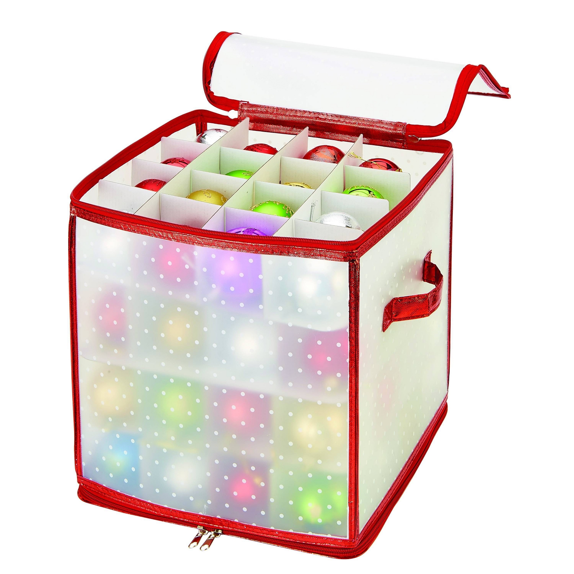 Ornament Storage Organizer Holds 64 2.25in Ornaments Red - Simplify