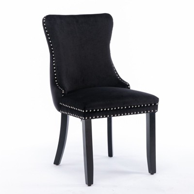 NicBex Set of 2 Dining Chair Kitchen & Dining Room Nailhead Armless Chair with Cushion Seats and Solid Wood Legs
