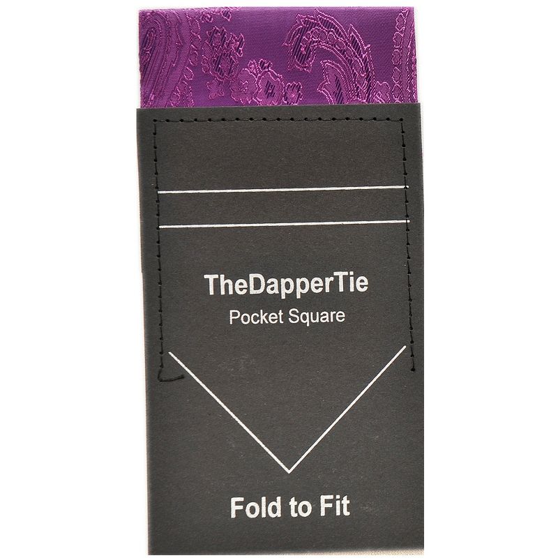 TheDapperTie - New Men's Paisley Flat Pre Folded Pocket Square on Card, 1 of 4