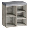 Storage Bench with Cushion, Entryway Shoe Changing Bench with Cushion, Design Open Compartments, for Living Room, Bedroom, Closet, Doorway - 3 of 4