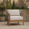 LuxenHome Outdoor Acacia Wood with Rope Sides Club Armchair with Cushions Brown - 2 of 4