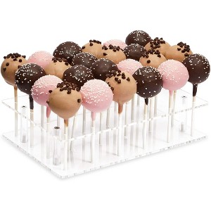 Stockroom Plus Clear Acrylic Cake Pop Stand, Lollipop Holder for Candy Table Supplies, 24 Holes, 9 x 5.9 in. - 1 of 4