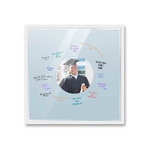PosterPalooza | Autograph White Wood Frame with Circle Blue Mat, Full-Color Pen Set - 3 Sizes for Events - 1 of 4