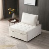 78.3" Linen Fabric Multipurpose Ottoman Lazy Sofa Pull-Out Sofa Bed with Removable Backrest - 4 of 4