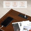 Nightstand with Storage – Mid Century Modern Bedroom Side Table Built-in Charging Station with 2 USB Ports & 2 Power Outlets - 4 of 4