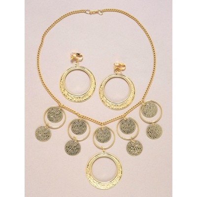 Rubies Goldstone Earrings and Necklace Set