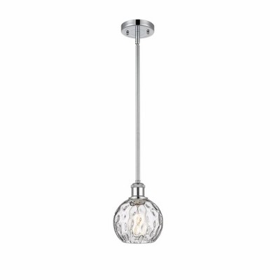 Athens Water Glass - 1 Light Mini Pendant In Industrial Style-8 Inches Tall and 6 Inches Wide