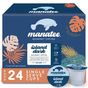 Manatee Gourmet Coffee Island Dark Blend Dark Roast Coffee Pods - 24ct - 1 of 4