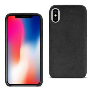 Reiko iPhone X/iPhone XS Fuzzy Fur Soft TPU Case in Black - 1 of 4