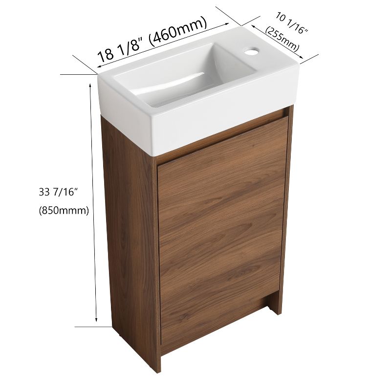 Freestanding Bathroom Vanity with Single Sink and Soft Close Door - ModernLuxe, 4 of 12