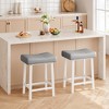 Whizmax 24 Inch Backless Saddle Barstools Set of 2, Counter Height Upholstered Padded Barstools with Curved Surface, Metal Leg and Footrest - 2 of 4