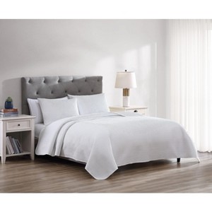 Kate Aurora Basic Bedding Euro Chic 3 Piece Quilt & Pillow Shams Set - 1 of 4