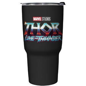 Marvel: Thor: Love and Thunder Metallic Logo Stainless Steel Tumbler w/Lid - 1 of 3