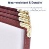 WeChef 30pcs 8.5x14" Restaurant Menu Cover 4 Page 8 View Double Stitch Transparent Cafe Bar Burgundy Red - 3 of 4