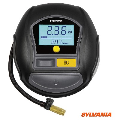Sylvania Rapid Portable Tire Inflator with Auto Stop, LED Digital Display and Carrying Case for Sports Balls, Vehicle Tires, Bike Tires