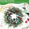 Spring Wreaths for Front Door, Boxwood Wreaths with Pine Cones Leaves Berries Eucalyptus Indoor Outdoor Wedding Decorations Home Decor - 2 of 4