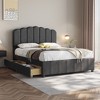 Full/Twin Size Upholstered Wooden Platform Bed Frame with Storage Drawers 4L -ModernLuxe - 3 of 4