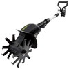 Sun Joe 24 Volt Cordless Garden Tiller & Cultivator with Telescopic Pole Extending from 28.3" to 37.3", Auxiliary Handle & 6 Inch Steel Blades, Green - 2 of 4