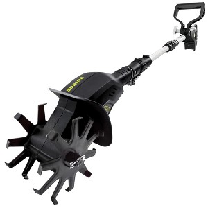 Sun Joe 24V Cordless Garden Tiller & Cultivator with Telescopic Pole Extending from 28.3" to 37.3", Auxiliary Handle & 6 Inch Steel Blades, 24V-TLR-CT - 1 of 4