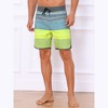 INSPIRE CHIC Men's Summer Beach Casual Color Block Striped Drawstring Board Shorts - 2 of 4