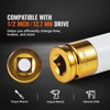 VEVOR Lug Nut Impact Socket Set, 1/2 inch Drive Metric 6-Point Deep Socket Set, 7 Total Lug Nut Sizes 17/19/21/22/23/24/27mm - 3 of 4