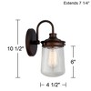 John Timberland Tonopah Rustic Wall Light Sconces Set of 2 Bronze Hardwire 5" Fixture Seedy Glass for Bathroom Hallway Kitchen - 4 of 4