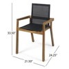 VASIP Outdoor Dining Chairs, Bistro Chairs Set of 2, Patio Chairs with Armrests, Acacia Frame and Mesh Seat, for Garden Patio Porch - 3 of 4