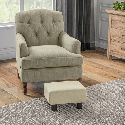 Vynxaria Linen Fabric Cube Ottoman Foot Rest ¨C Stylish & Versatile for Any Room