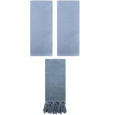 REGALWOVEN 3 Packs Cotton Soft Absorbent Tassels and Waffle Hand Towel