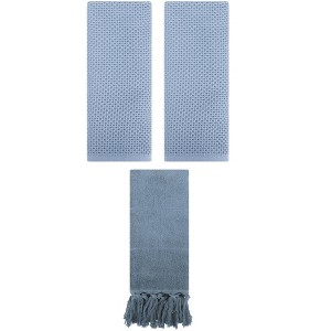 REGALWOVEN 3 Packs Cotton Soft Absorbent Tassels and Waffle Hand Towel - 1 of 4