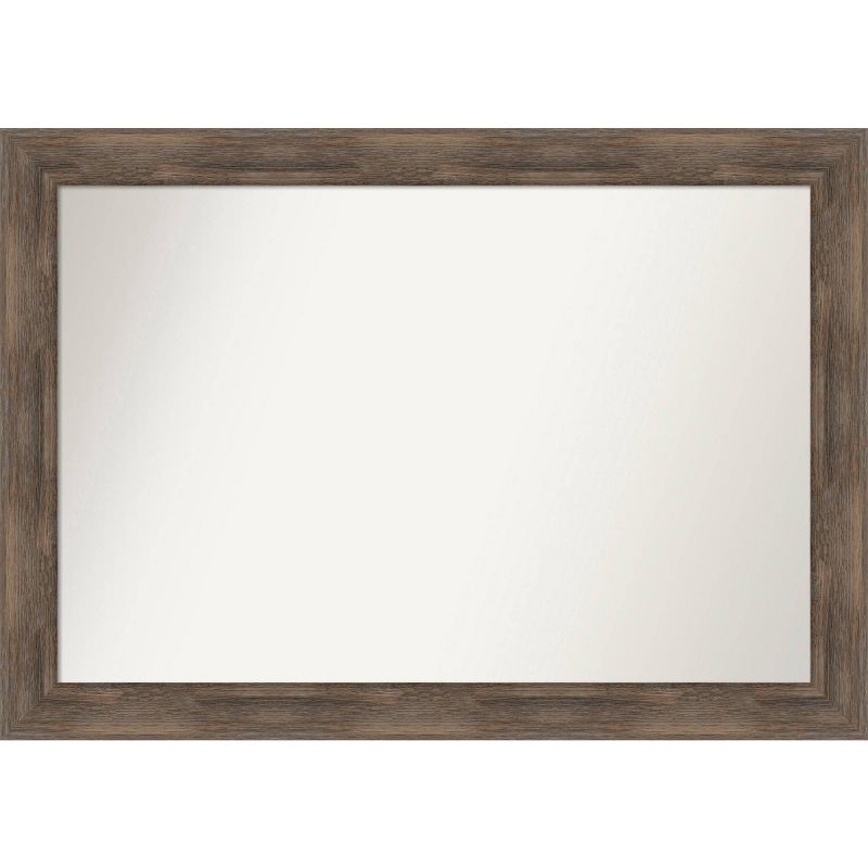 41&#34; x 29&#34; Non-Beveled Hardwood Mocha Wood Wall Mirror - Amanti Art, 1 of 10