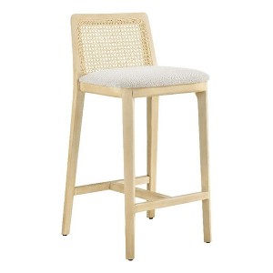 Modway Monarch Wood and Rattan Counter Stool- DURABLE WOOD CONSTRUCTION - Featuring a sturdy beech wood frame and a rattan backrest with in - 1 of 4