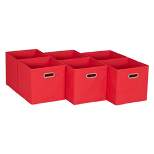 Household Essentials 11" Set of 6 Storage Bins Regal Red