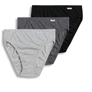Jockey Women's Underwear Elance Brief - 3 Pack, Grey Heather/Charcoal  Heather/Black, 6