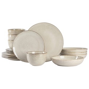 Gibson Elite Matisse 16 Piece Stoneware Dinnerware Set in Cream with Reactive Glaze - 1 of 4