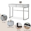 YOOCOZZ Mirrored Glass and Stainless Steel Vanity Table with 2 Large Drawers, Versatile Design - 3 of 4