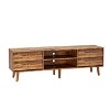 Homy Casa Mid Century TV Stand with Storage Drawers and Open Shelves for Living Room - 2 of 4