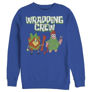 Men's SpongeBob SquarePants Christmas Wrapping Crew Sweatshirt - 1 of 3